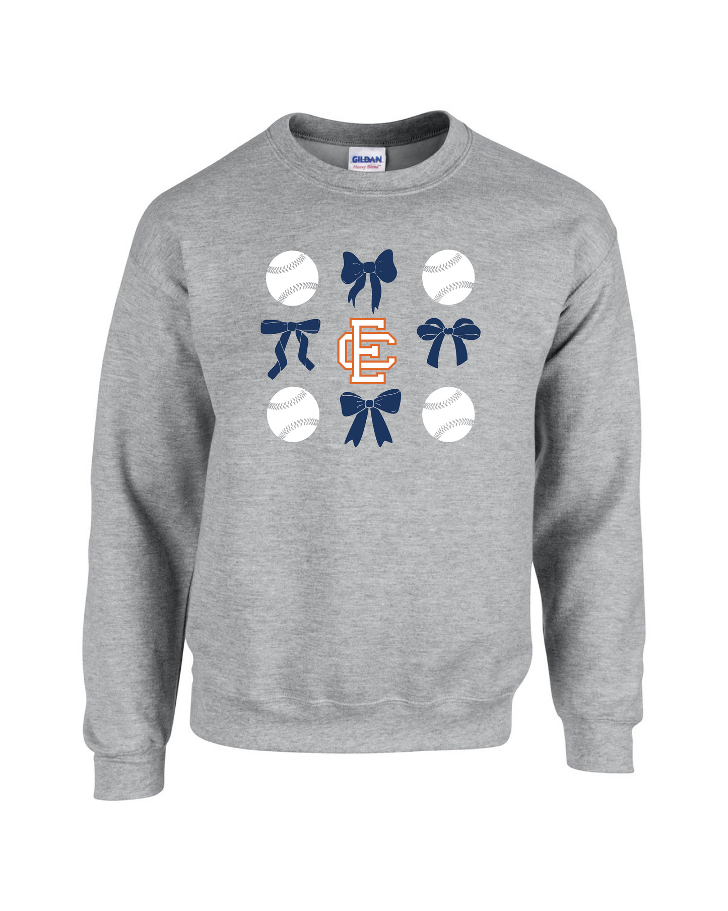 EC Baseball Bows Fleece Crew Sweatshirt