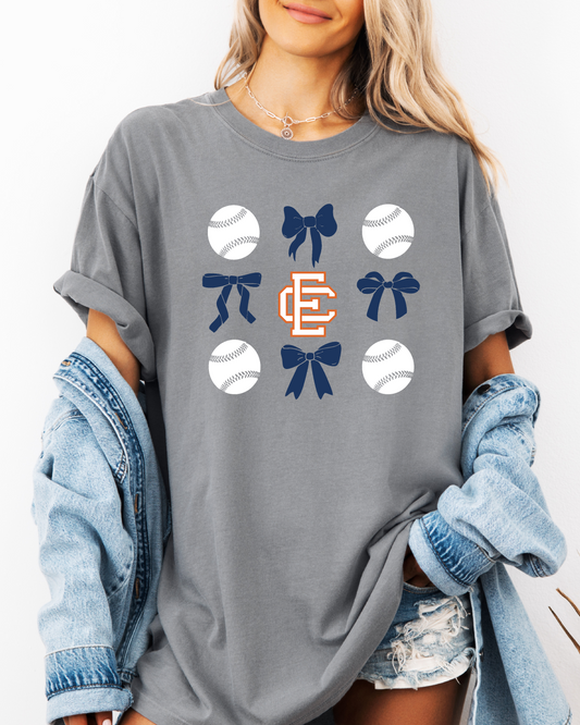 EC Baseball Bows Comfort Color Tee