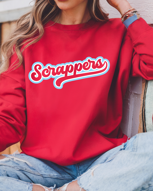 Fleece Crew Sweatshirt Scrappers Retro