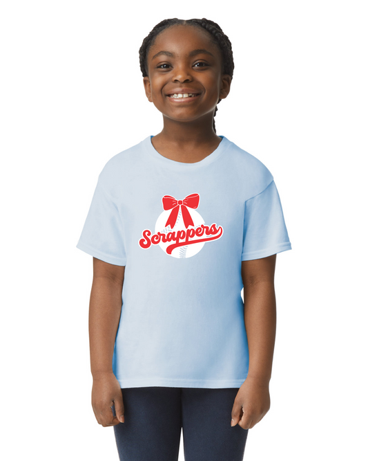 YOUTH Scrappers Baseball Bows Softstyle Tshirt